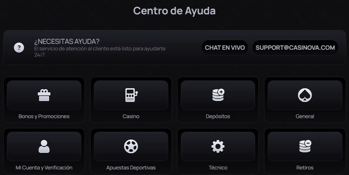 Atención al Cliente de Casinova